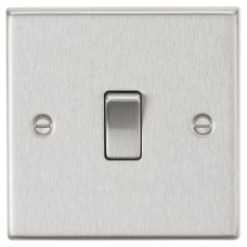 Knightsbridge 10AX 1 Gang Square Edge Intermediate Light Switch - Brushed Chrome