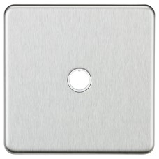 Knightsbridge 20A Screwless Flat Plate Flex Outlet Plate - Brushed Chrome