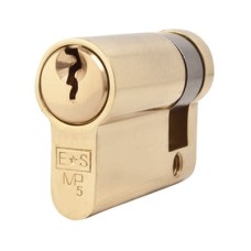 Eurospec 5 Pin 45mm Euro Single Cylinder - 35 + 10mm - Polished Brass - Master Keyed