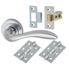 Exel Sussex Latch Door Handle on Rose Kit - Polished Chrome