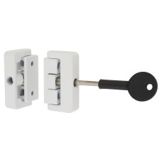 Wooden Window Lock - White - Pack of 2 with 1 Key 