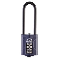 Squire Combination All Weather Extra Long Shackle Padlock - 40mm Body - 17 x 63mm Shackle - Blue