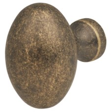 Exel Oval Cabinet Knob - 34 x 23mm - Antique Brass