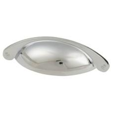 Exel Chest Cabinet Cup Handle - 64mm Centres - Polished Chrome