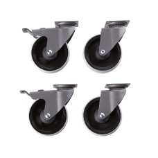 elfa Garage+ Storage Top Track System - Lower Storage Cabinet Castors - Matt Grey - Pack of 4