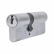 ERA 1 Star 6 Pin Kitemarked 85mm Euro Double Cylinder - 35 + 50mm - Satin Chrome - Keyed to Differ