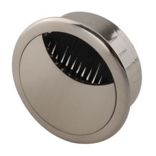 Exel Round Cable Tidy Grommet - 60mm Hole Size - Brushed Nickel