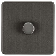 Knightsbridge 5 - 150W 1 Gang 2 Way Push On/Off Rotary Intelligent LED Dimmer Switch - Smoked Bronze