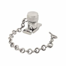 Exel Acorn Sash Window Stop on Chain - 32 x 13mm - Polished Chrome
