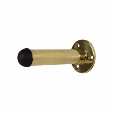 Exel Round Base Projection Door Stop - 80mm Projection - Polished Brass