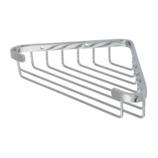 Fitzroy of London Style Wire Corner Shower Soap Dish Bracket - 48 x 175 x 170mm - Polished Chrome
