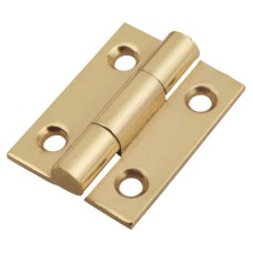 Solid Drawn Butt Cabinet Hinge - 25 x 19 x 1.45mm - Polished Brass - Pair