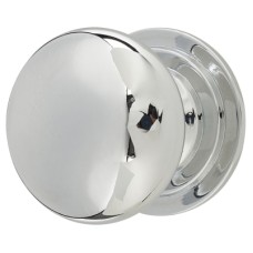 Exel Victorian Turned Round Cabinet Knob - 32mm Diameter - Polished Chrome