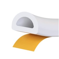 Stormguard Self-Adhesive EPDM 'D' Seal - 5m Length - White