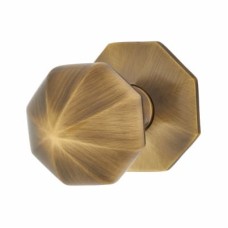 Heritage Brass by M Marcus Octagonal Centre Door Knob - 66mm Rose Diameter - Antique Brass