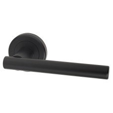 Serozzetta by Carlisle Brass Matt Black Door Handles on Round Rose - Philadelphia Range 