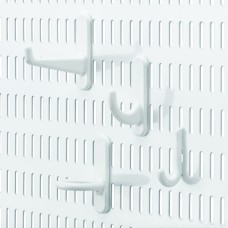 elfa Garage Storage Top Track System - Mixed Hooks for Storing Board - White - Pack of 12