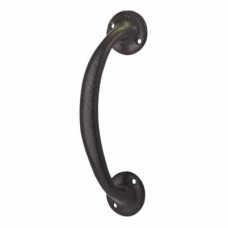 Victorian Bow Door Pull Handle - Screw Fix - 254 x 33mm - Antique Black Iron