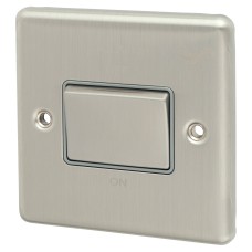 Eurolite Enhance Decorative 6A 1 Gang Triple Pole Fan Isolator - Satin Steel with Grey Inserts