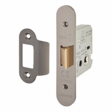 Hampstead Heavy Duty Flat Latch - 66mm Case - 44mm Backset - Radius - Black Nickel