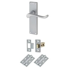 Exel Victorian Scroll Latch Door Handle Kit - Satin Chrome