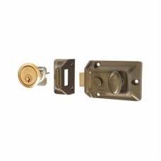ERA Traditional Nightlatch - 60mm Backset - Green Case/Polished Brass Cylinder