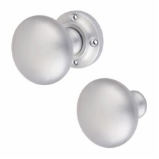 Exel Round Rim Door Knob - 57mm Rose Diameter - Satin Chrome 
