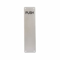Exel Aluminium Finger Plate - Push - 300 x 75 x 3mm - Satin