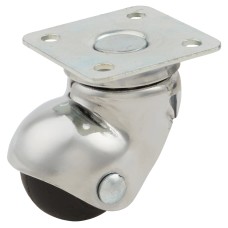 Coldene Rollstar Low Level Furniture Castor - Swivel - 30kg Max - 30mm Diameter - Chrome Plated