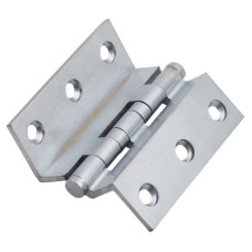 Cranked Ball Bearing Storm Proof Casement Window/Door Hinge - 64 x 2.5mm - Satin Chrome - Pair