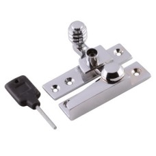 Exel London Beehive Pattern Quadrant Arm Locking Sash Window Fastener - 65 x 20mm - Polished Chrome