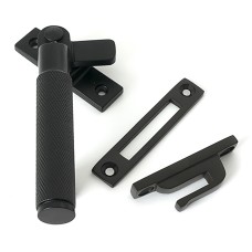 From The Anvil Brompton Knurled Locking Mortice & Hook Plate Window Fastener - Left - Matt Black