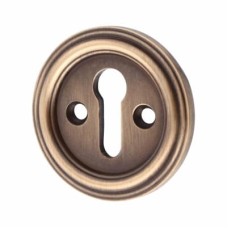 Jedo Parisian Escutcheon - 42mm Diameter - Keyhole - Antique Brass