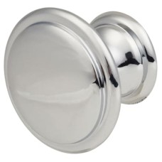 Exel Rim Round Cabinet Knob - 30mm Diameter - Polished Chrome