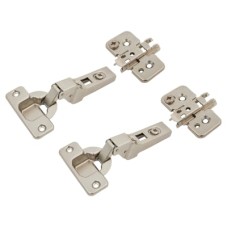Blum CLIP Cabinet Hinge Pack with 0mm Mounting Plates - 100° - Sprung - Half Overlay - Pair