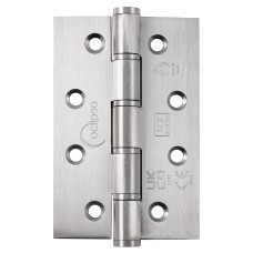 Eclipse Slim Knuckle Grade 7 Washered Butt Fire Door Hinge - 102 x 67 x 2.5mm - Sat Stainless - Pair