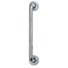 Exel 19mm D-Bar Door Pull Handle on Rose - Screw Fix - 300mm Centres - Polished Aluminium