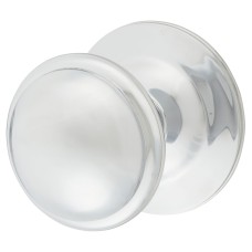 Carlisle Brass Round Victorian Centre Door Knob - 86mm Rose Diameter - Polished Chrome