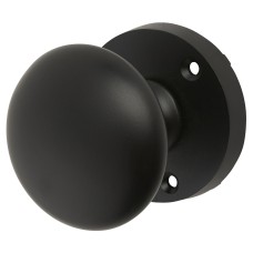 Exel Round Mortice Door Knob - 60mm Rose Diameter - Matt Black 