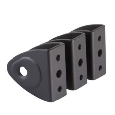 Designer Toilet Cubicle Panel Bracket - 12-13mm Panels - Black Textured - Pack of 3