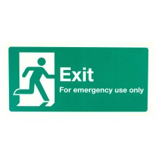 Exel Photoluminescent Exit for Emergency Use Only Sign - 300 x 150mm - Rigid Plastic