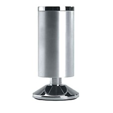 Rothley Designer Round Adjustable Cabinet Furniture Leg - 120-125mm - Satin Aluminium