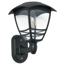 Forum Zink Cadeby LED Solar Outdoor Wall Lantern Light - IP44 - 3000K Warm White - Black 