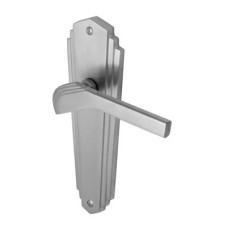 Heritage Brass by M Marcus Satin Chrome Art Deco Latch Door Handle - Waldorf Range - 203 x 66mm