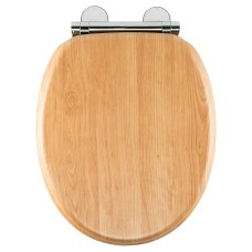 Croydex Hartley Flexi-Fix Soft Close Wooden Toilet Seat - Light Oak