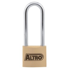 Exel Solid Brass Long Shackle Padlock - 40mm Body - 51 x 23mm Shackle - Keyed to Differ