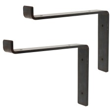 Olde Forge Steel Scaffold Board Shelf Bracket - Type 3 - 175 x 237 x 40mm - Matt Lacquered Iron