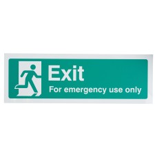 Exel Exit For Emergency Use Only - 300 x 150mm - Rigid Plastic