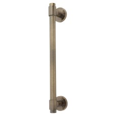 Exel T-Bar Door Pull Handle on Rose - Screw Fix - 300mm Centres - Antique Brass