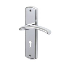 Heritage Brass by M Marcus Polished Chrome Keyhole Lock Door Handle - Centaur Range - 189 x 48mm
